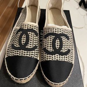 Chanel espadrilles, size 39. Black and Tan… only worn twice!